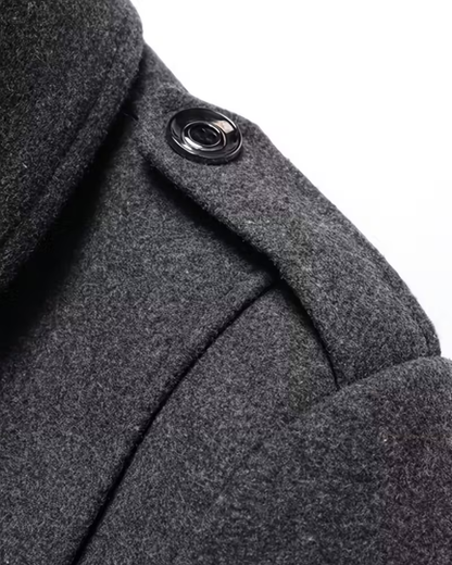 Warme Herren-Herbst-/Winterjacke mit umklappbarem Kragen und abnehmbarem Reißverschlussschal