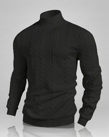 Herren-Langarm-Sweatshirt mit hohem Kragen, ideal für Herbst und Winter.