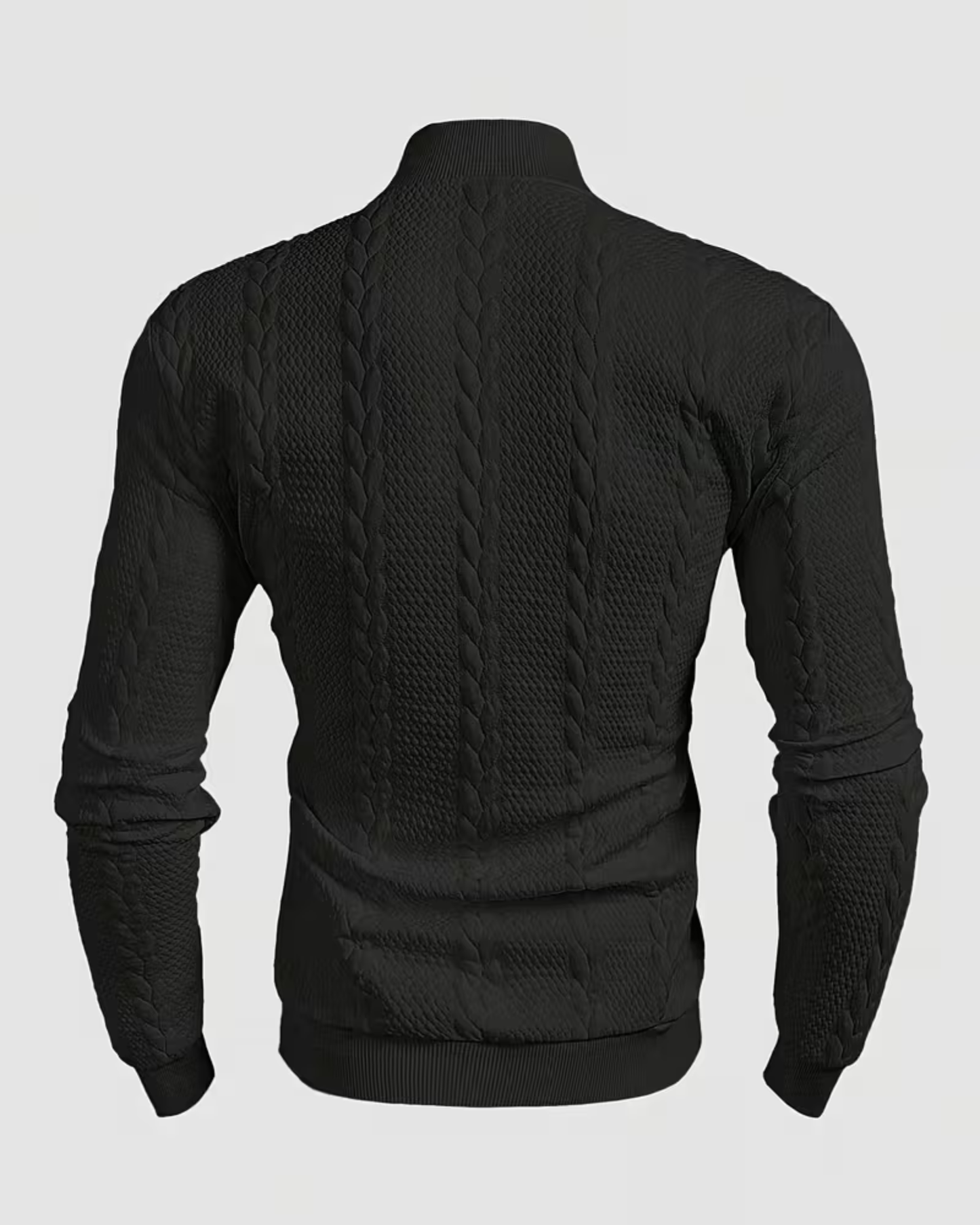 Herren-Langarm-Sweatshirt mit hohem Kragen, ideal für Herbst und Winter.