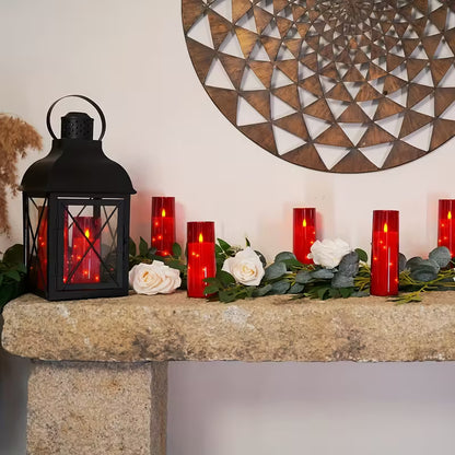 5pcs Red LED Fairy Lights Battery Powered, No Batteries Included, Flameless Candles for Indoor and Outdoor Use