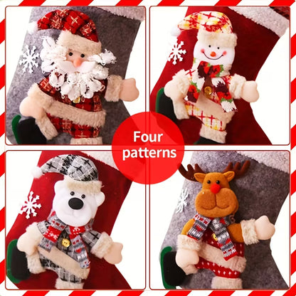 4pcs Christmas Gift Bags, Sock Gift Bags, Christmas Gift Socks, Christmas Decorations