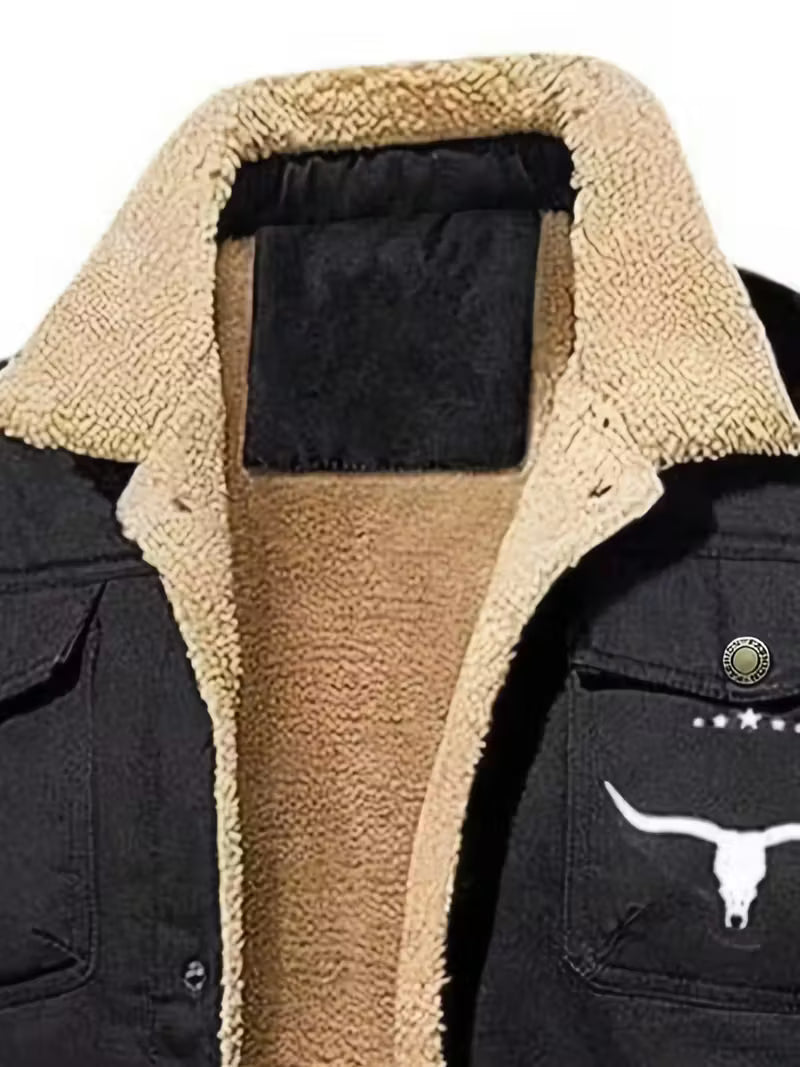 Men'S Stylish Winter Jacket with Bull Head Logo