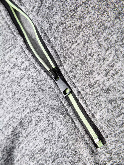 3pcs Men'S Half-Zip Stand Collar Sweatshirt, Warm Zip-Up Pullover with Solid Color Minimalist Fashion