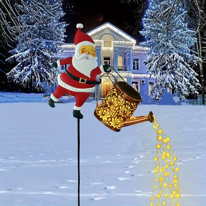 Solar-Powered Santa Claus Hanging Light with Cute Palace Lantern - LED Outdoor/Indoor Christmas Decoration