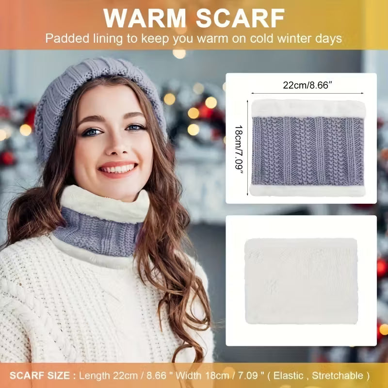 5pcs/Set Winter Outdoor Sports Equipment: Thick Warm Knit Hat, Neck, Touch Screen Gloves, Plush Ear Muffs and Snow Socks, Suitable for Outdoor Skiing, Cycling and Hiking