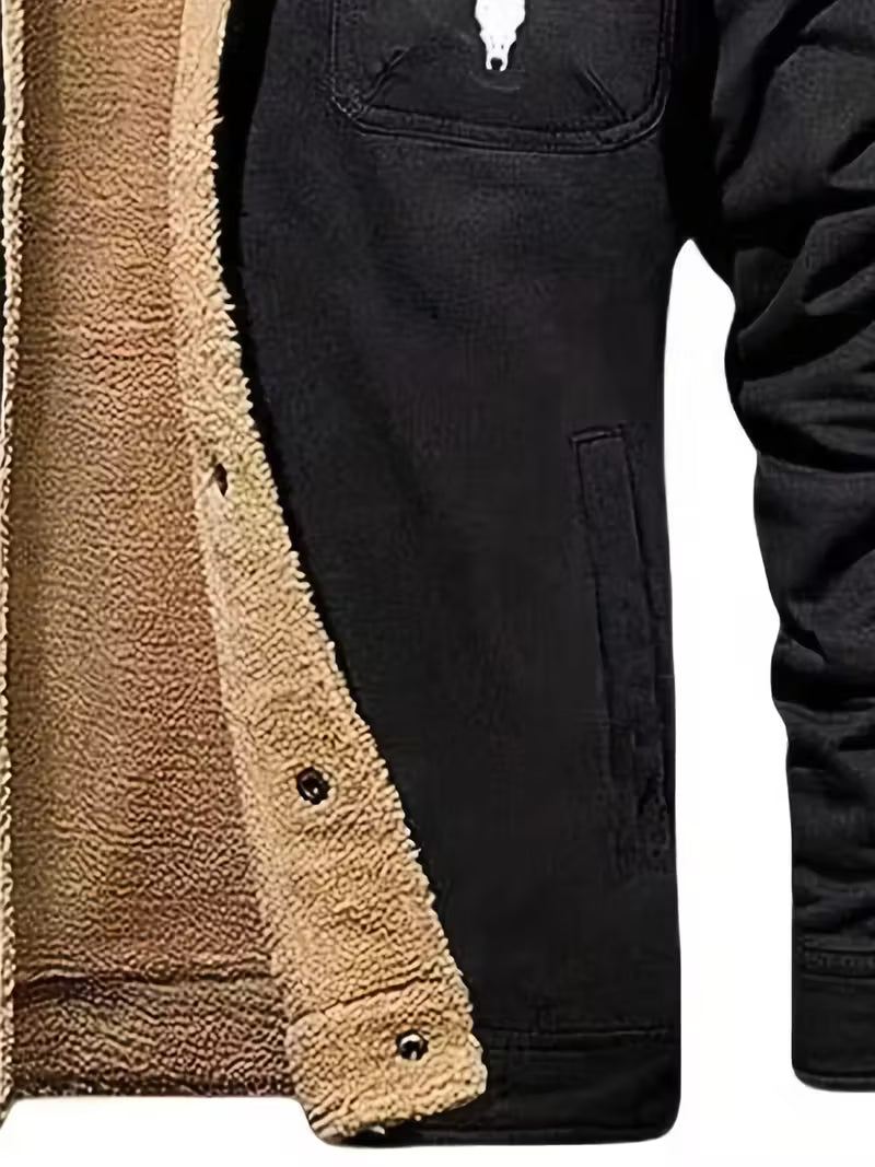 Men'S Stylish Winter Jacket with Bull Head Logo