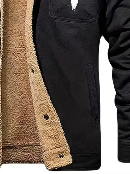 Men'S Stylish Winter Jacket with Bull Head Logo