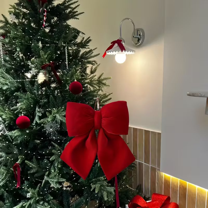 Large Bow Christmas Tree Ornament - Elegant 3D Hanging Decoration for Holiday