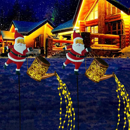 Solar-Powered Santa Claus Hanging Light with Cute Palace Lantern - LED Outdoor/Indoor Christmas Decoration
