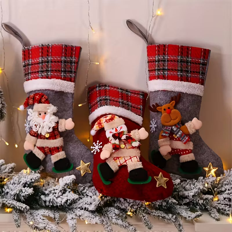 4pcs Christmas Gift Bags, Sock Gift Bags, Christmas Gift Socks, Christmas Decorations