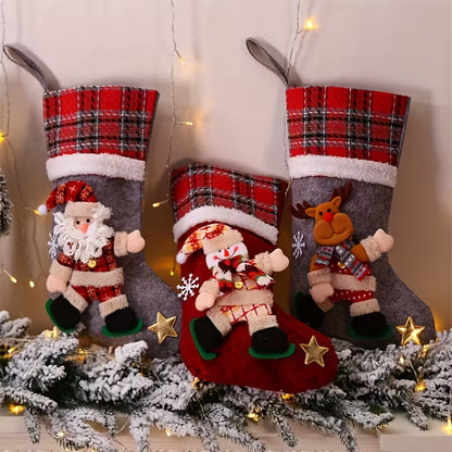 4pcs Christmas Gift Bags, Sock Gift Bags, Christmas Gift Socks, Christmas Decorations