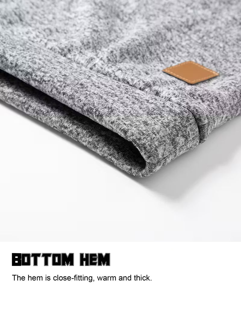 3pcs Men'S Half-Zip Stand Collar Sweatshirt, Warm Zip-Up Pullover with Solid Color Minimalist Fashion