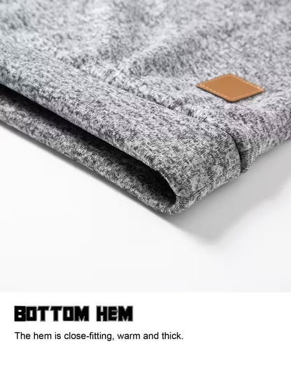 3pcs Men'S Half-Zip Stand Collar Sweatshirt, Warm Zip-Up Pullover with Solid Color Minimalist Fashion