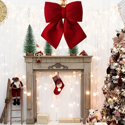Large Bow Christmas Tree Ornament - Elegant 3D Hanging Decoration for Holiday