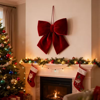 Large Bow Christmas Tree Ornament - Elegant 3D Hanging Decoration for Holiday