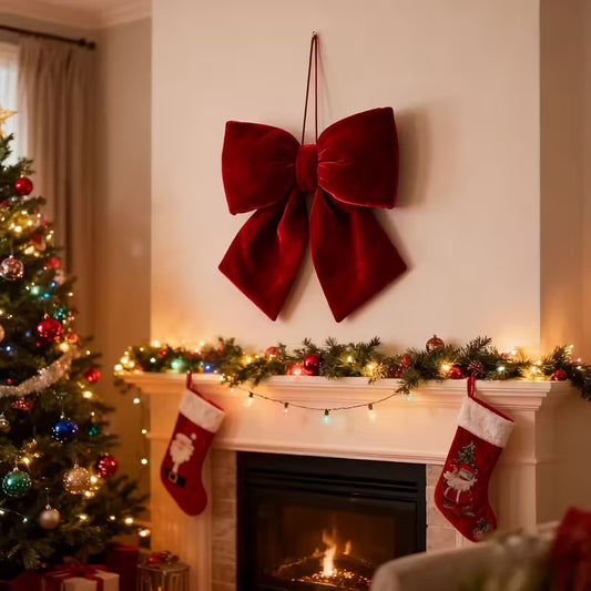 Large Bow Christmas Tree Ornament - Elegant 3D Hanging Decoration for Holiday